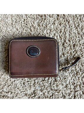 Dooney and Bourke Brown Leather Zip Around Wallet